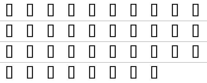 Basic Font Rakam ve İşaretler