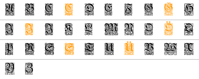 Unger-Fraktur Zierbuchstaben Büyük Harfler
