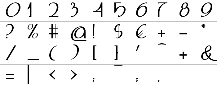 Adolphus Serif Rakam ve İşaretler