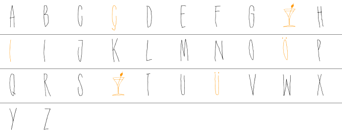 DK Shaken Not Stirred Küçük Harfler