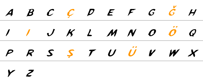Kreeture Italic Büyük Harfler