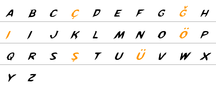 Kreeture Italic Küçük Harfler