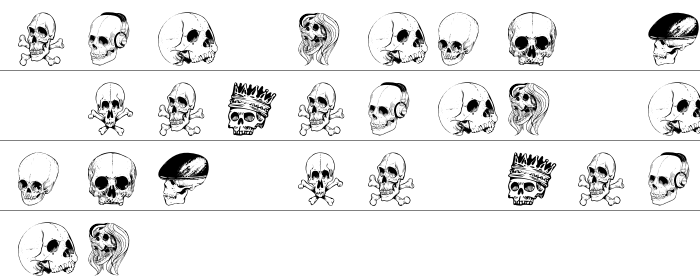 Skull Font Küçük Harfler