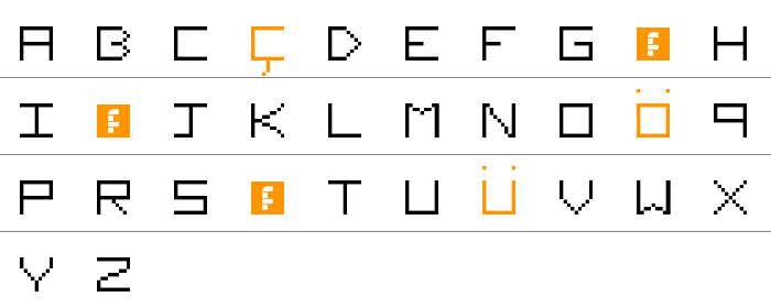 Slim Thirteen Pixel Fonts Büyük Harfler
