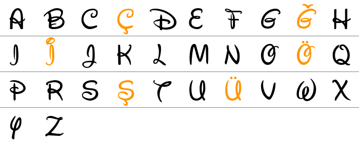 Walt Disney Script v4.1 Büyük Harfler